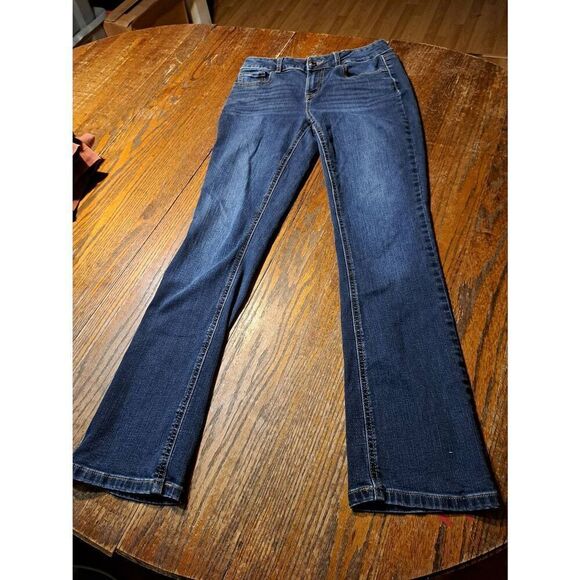 Size 2 M Jeans Maurices Mid Rise Denim Blue Jeans with Pockets and Belt Loops - Picture 1 of 3